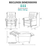 Aidan - Push Back Recliner Chair With Tufted Back And Nailhead Trim - Cream - Furniture Home Direct
