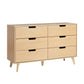 Mid-Century Hans 6 Drawer Dresser With Cut-Out Handles - Furniture Home Direct
