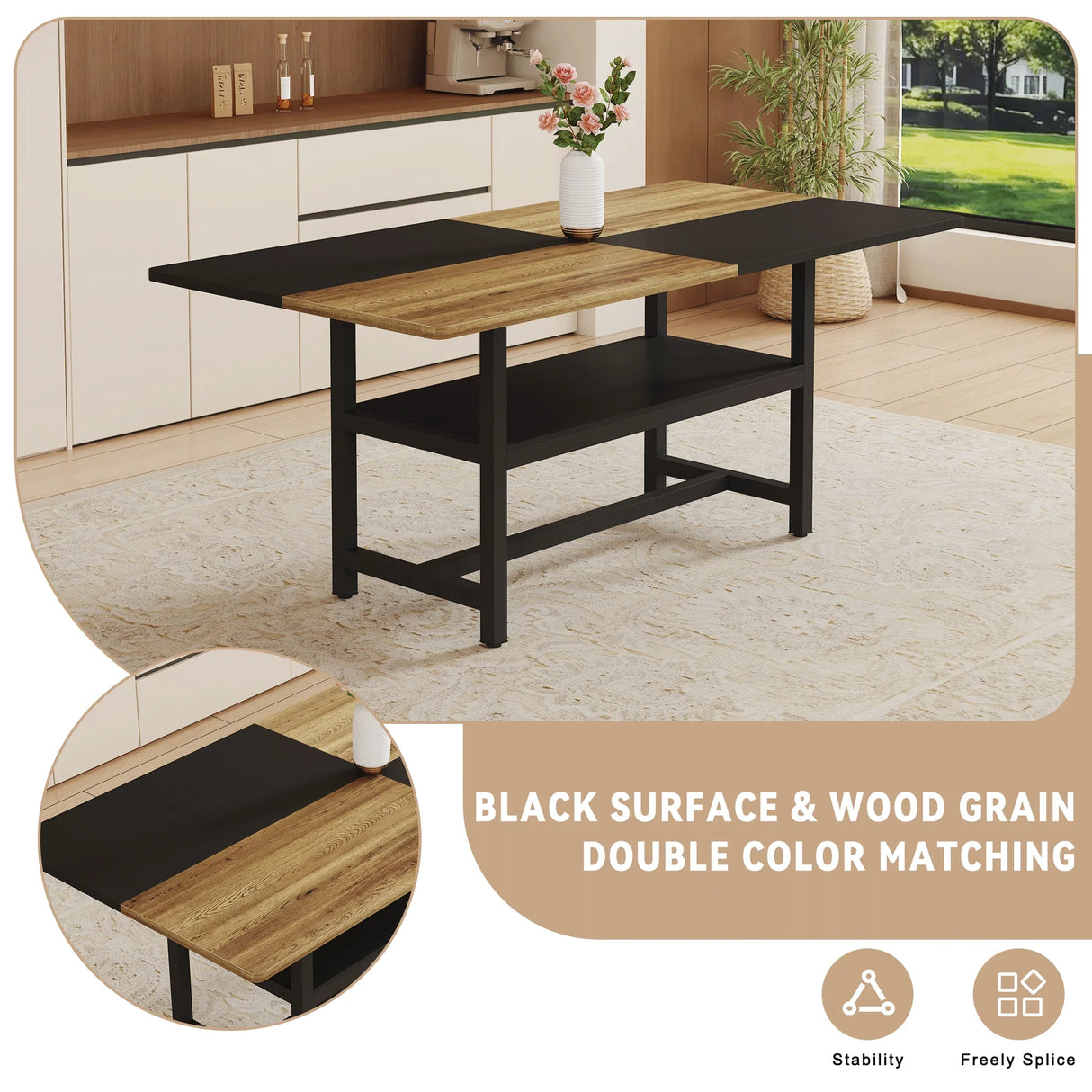 Dining Set With 8 Upholstered Chairs And Wood Table Gray - Furniture Home Direct