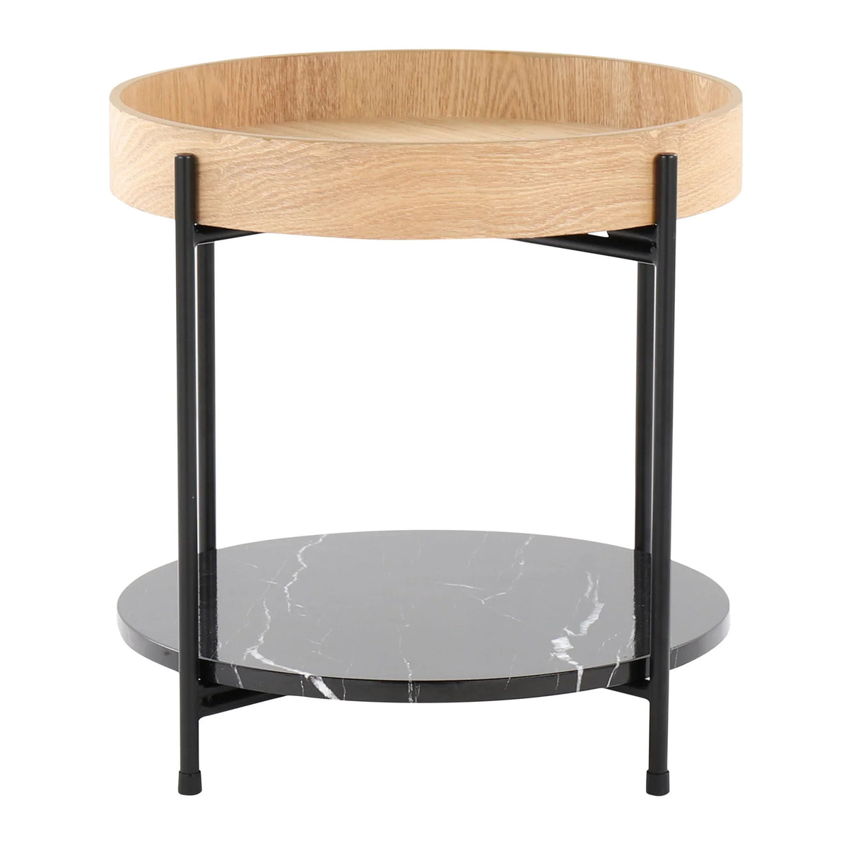 Daniella - Contemporary End Table - Black / Natural - Furniture Home Direct