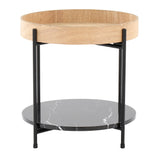 Daniella - Contemporary End Table - Black / Natural - Furniture Home Direct
