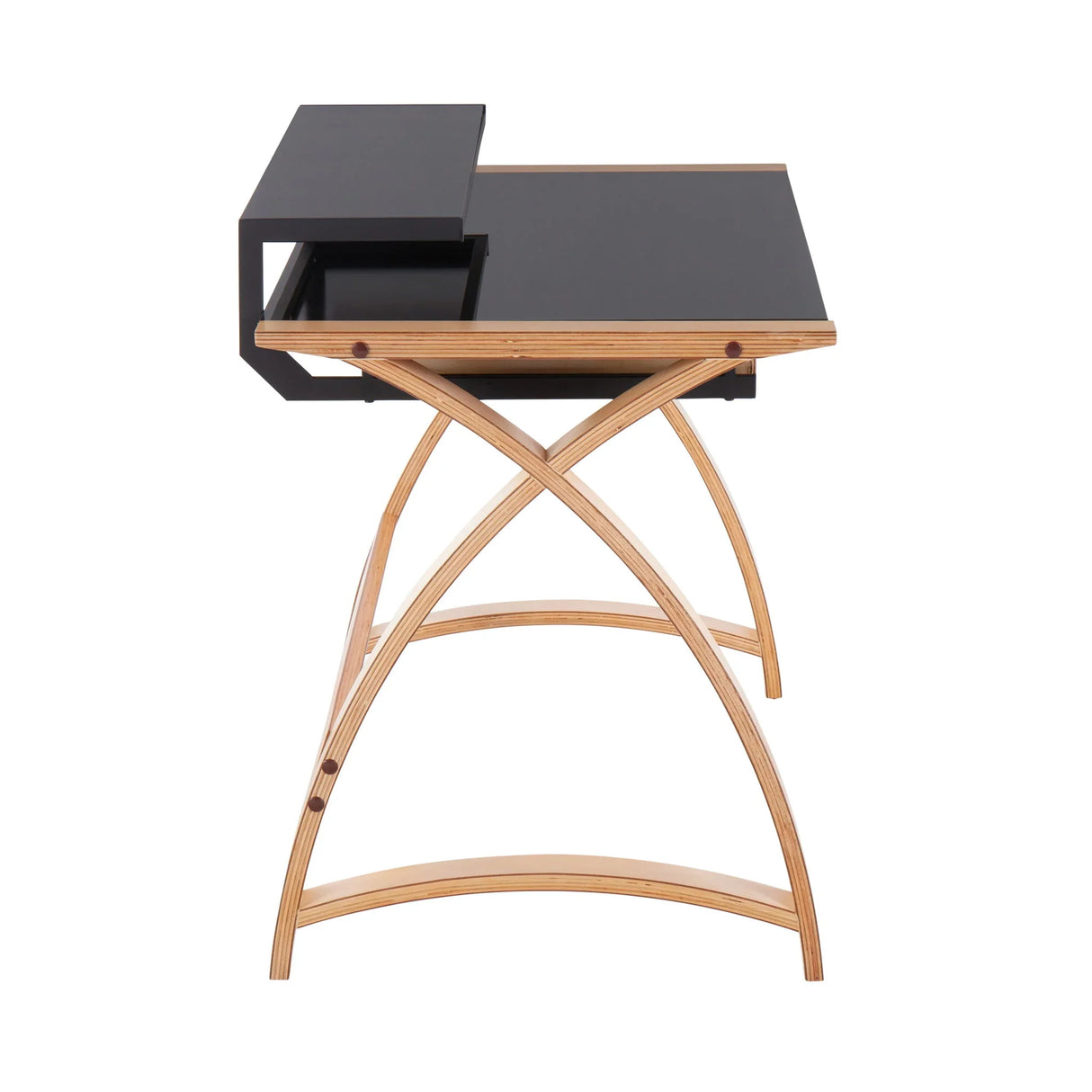 Bentley - Mid-Century Modern Office Desk - Natural / Black - Furniture Home Direct
