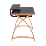 Bentley - Mid-Century Modern Office Desk - Natural / Black - Furniture Home Direct