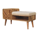 Boucle Carved Telephone Table - Oak - Furniture Home Direct