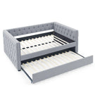 Inspired Upholstered Daybed With Trundle, Button Tufted