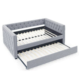Inspired Upholstered Daybed With Trundle, Button Tufted