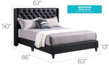 Upholstered Nailhead Trim Chic Bed - Furniture Home Direct