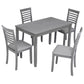 5 Pieces Modern Dining Set, Rectangular Wooden Dining Table With 4 Upholstered Chairs - Furniture Home Direct