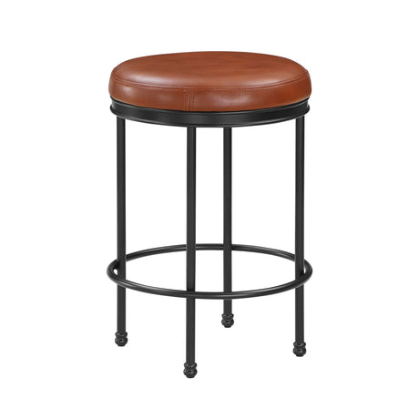 Michael - Backless Counter Height Stool With Padded Seat And Powder Coated Frame - Caramel - Furniture Home Direct