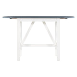 Dining Set Drop Leaf Counter Height With 2 Chairs White Gray - Furniture Home Direct