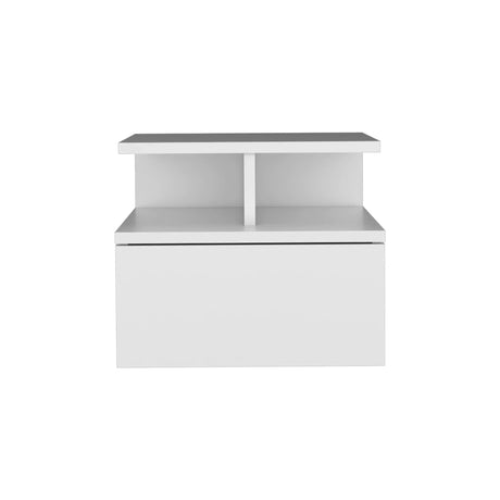 Flopini - Floating Nightstand With 1 Drawer, Compact Size - White - Furniture Home Direct