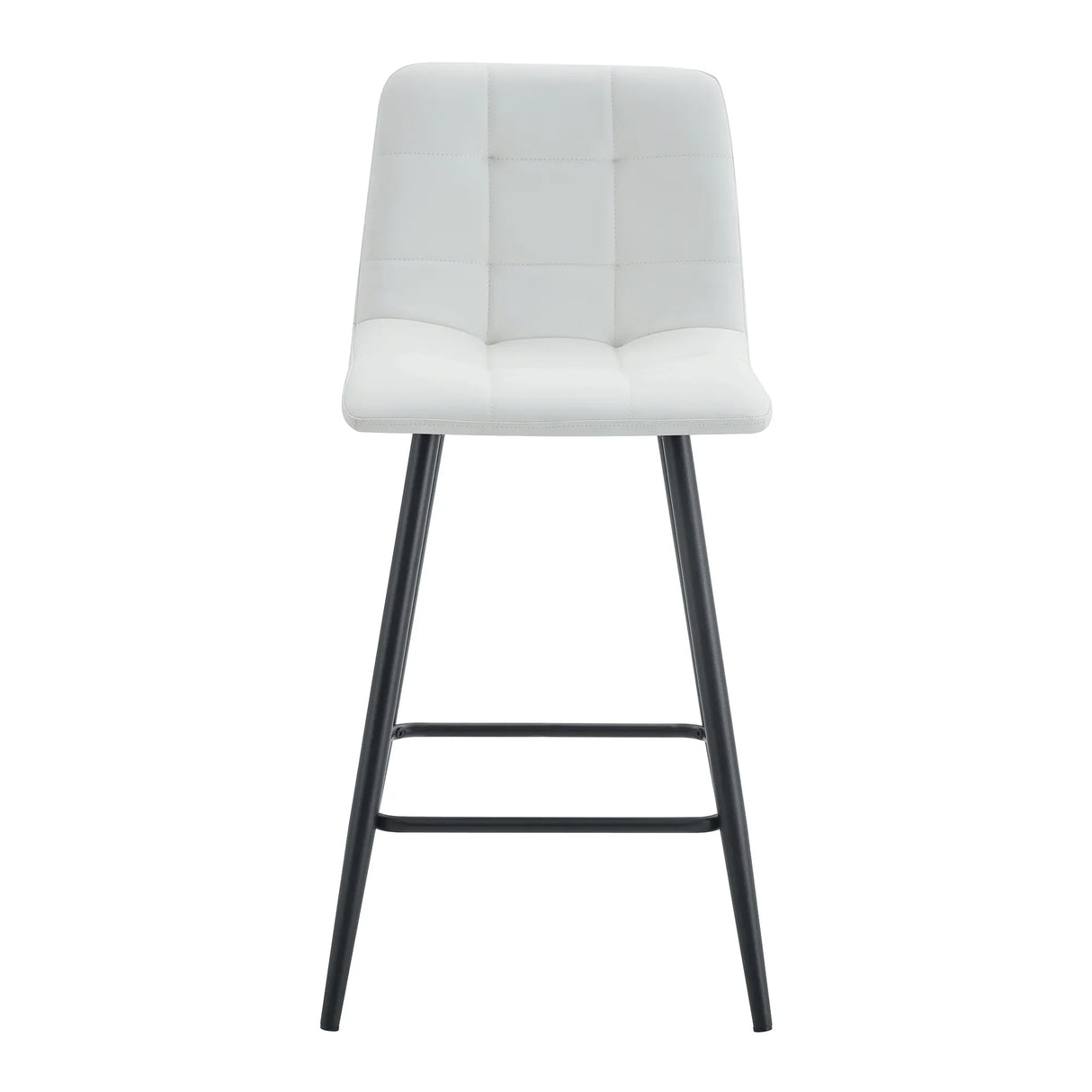 Counter Height Bar Stools Upholstered PU Leather White - Furniture Home Direct