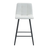 Counter Height Bar Stools Upholstered PU Leather White - Furniture Home Direct