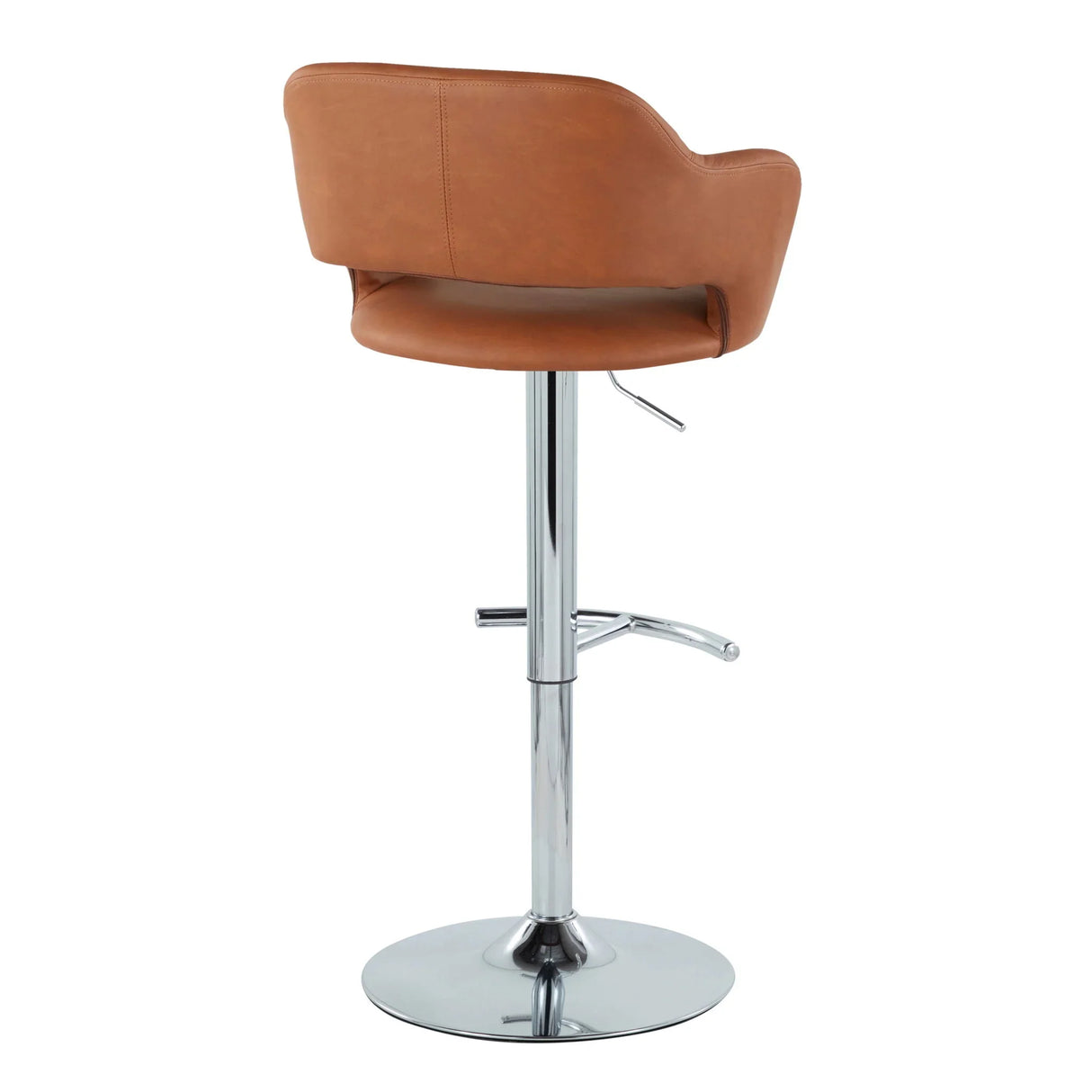 Margarite - Contemporary Ajustable Barstool With Swivel With Rounded T Footrest (Set of 2) - Furniture Home Direct