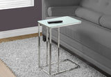 Accent Table, C - Shaped, Tempered Glass, Stylish Design Contemporary & Modern - Furniture Home Direct
