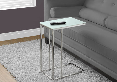 Accent Table, C - Shaped, Tempered Glass, Stylish Design Contemporary & Modern - Furniture Home Direct