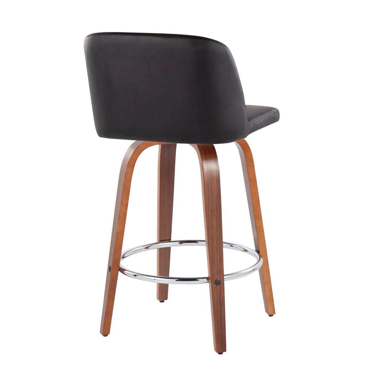 Toriano - Mid-Century Modern Fixed Height Counter Stool With Round Footrest (Set of 2) - Furniture Home Direct