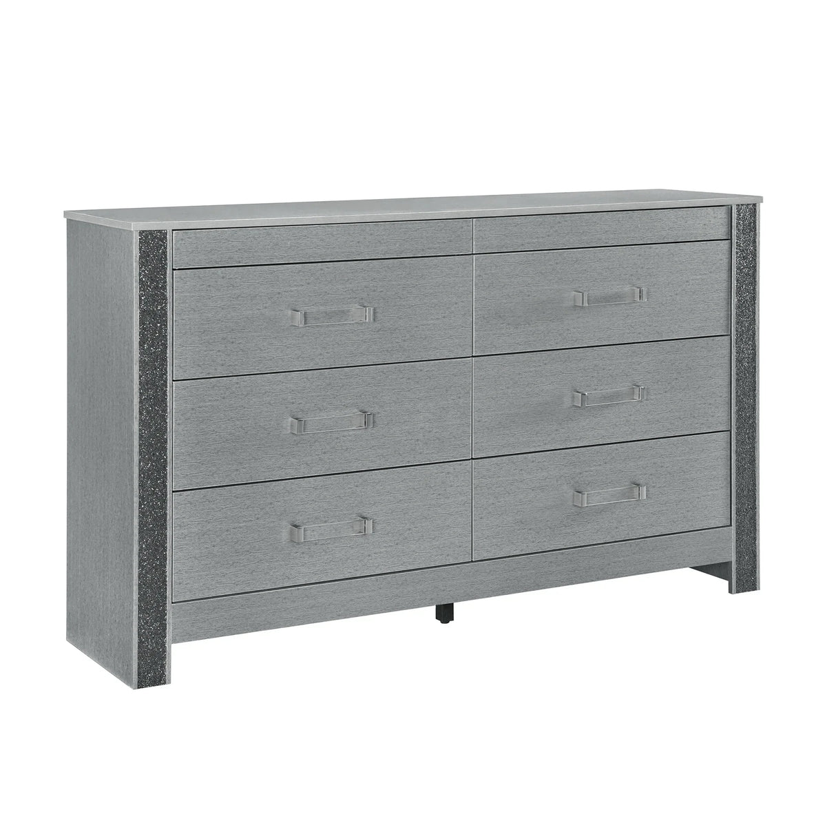 Queen Bedroom Set Solid Wood Contemporary Matte Silver - Furniture Home Direct