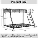 Bunk Bed Frame With Ladder And Guardrail, Heavy Duty Noise Free Design Metal Construction - Furniture Home Direct