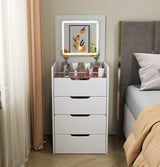 Vanity Desk with Flip Top Mirror and Drawers White - Furniture Home Direct