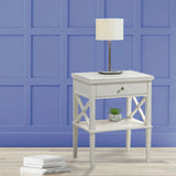 Madison - Nightstand With Open Shelf And Drawer And Decorative Side Panels - Furniture Home Direct