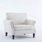 Rolled Arm Sofa With Nailhead Trim, 1 Seater Upholstered Couch With Wooden Legs - Furniture Home Direct