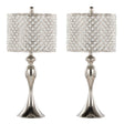 Ashland - Contemporary Table Lamp Square Clear Crystal (Set of 2) - Polished Nickel - Furniture Home Direct