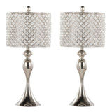 Ashland - Contemporary Table Lamp Square Clear Crystal (Set of 2) - Polished Nickel - Furniture Home Direct