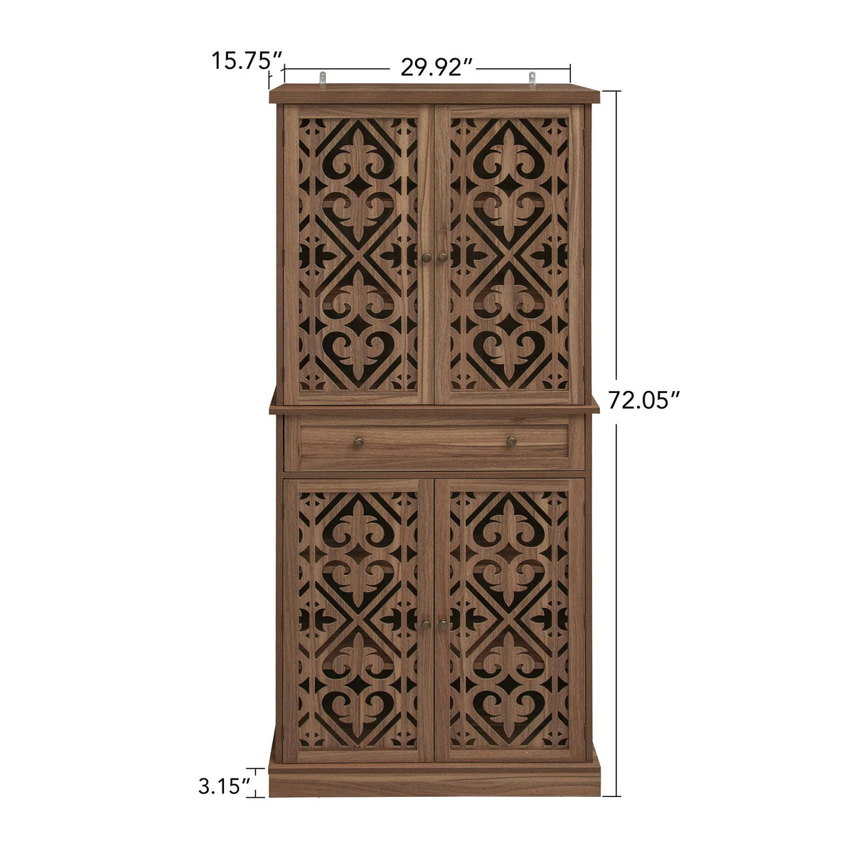 4 Door Cabinet With 1 Drawer, With 4 Adjustable Inner Shelves, Storage Cabinet - Furniture Home Direct