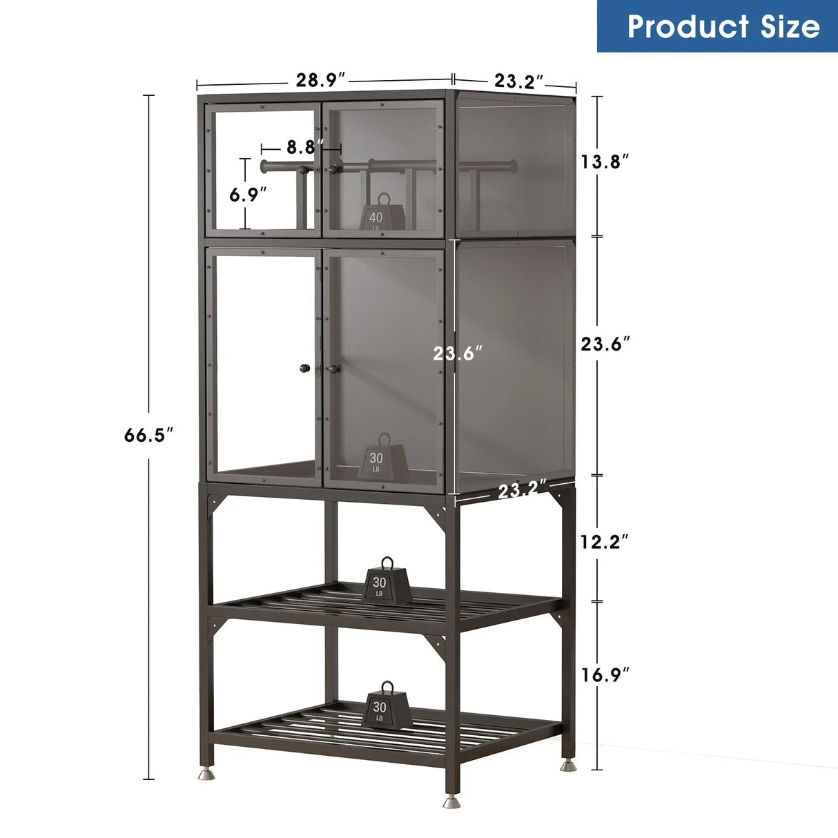 3D Printer Cabinet With Double Layer Filament Storage, Noise Reducing Design - Black - Furniture Home Direct