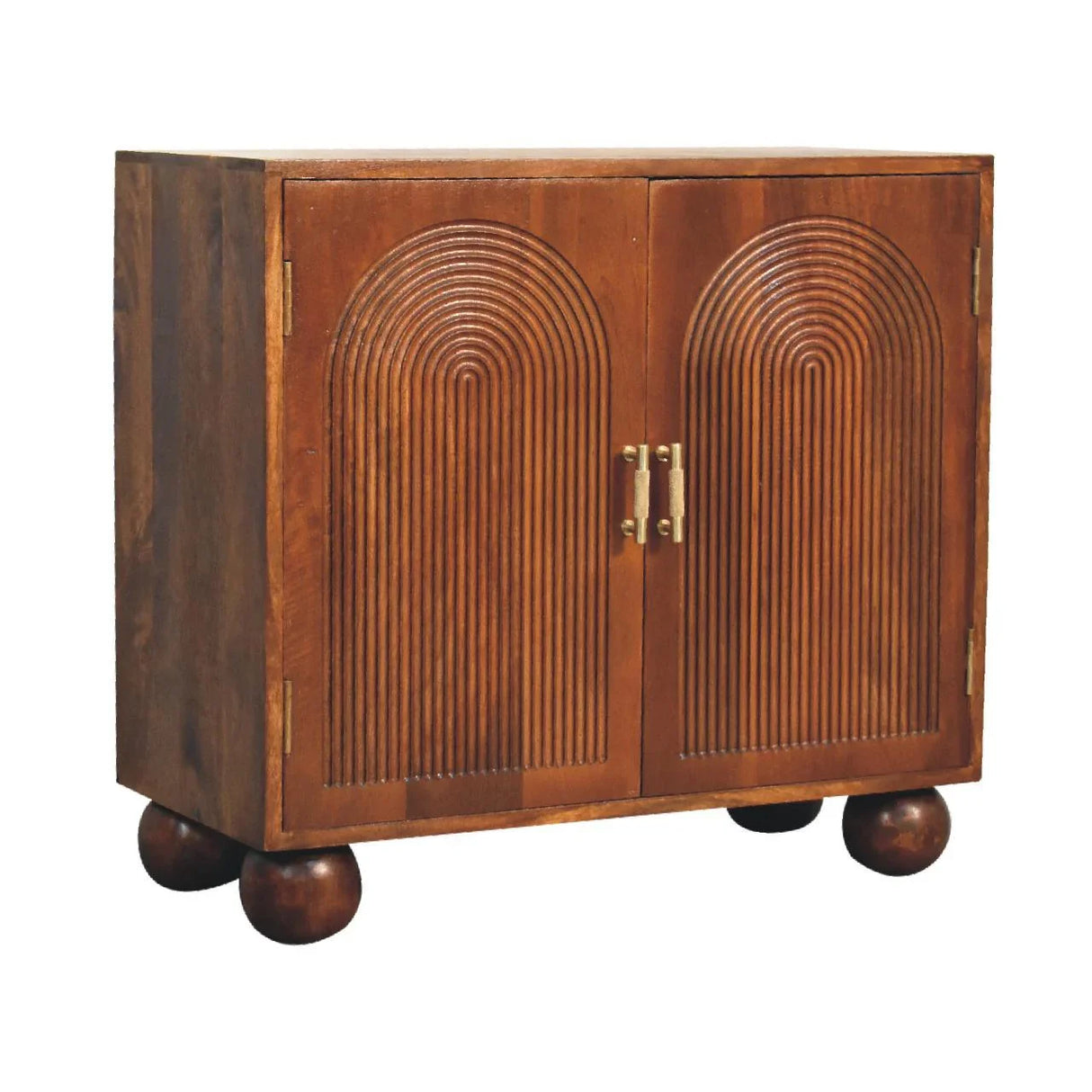 Carved Ball Cabinet - Chestnut - Furniture Home Direct