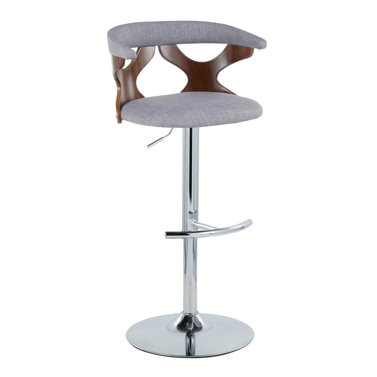 Gardenia - Mid Century Modern Adjustable Barstool With Swivel With Rounded T Footrest (Set of 2) - Furniture Home Direct