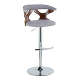 Gardenia - Mid Century Modern Adjustable Barstool With Swivel With Rounded T Footrest (Set of 2) - Furniture Home Direct