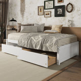 Twin Bed With 2 Drawers, Solid Wood, No Box Spring Needed - Furniture Home Direct