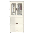 Portable Wardrobe Closet Storage Organizer With Magnetic Doors And Hanging Rod - Cream White - Furniture Home Direct