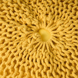 Bordeaux - Knitted Cotton Round Pouf Ottoman, Floor Cushion - Furniture Home Direct