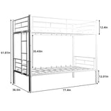 Bunk Bed For Kids, Convertible Frame With Ladders & Guardrail - Furniture Home Direct
