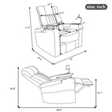 Power Recliner with Storage Arms, Cupholders, USB, Black