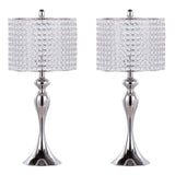 Ashland - Contemporary Table Lamp Round Clear Crystal Beads (Set of 2) - Polished Nickel - Furniture Home Direct