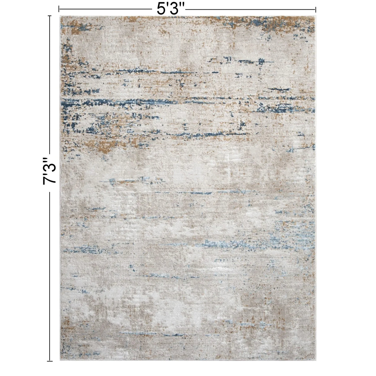 Elegance - 5'3" X 7'3" Area Rug - Ivory, Polyester - Furniture Home Direct