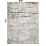 Elegance - 5'3" X 7'3" Area Rug - Ivory, Polyester - Furniture Home Direct
