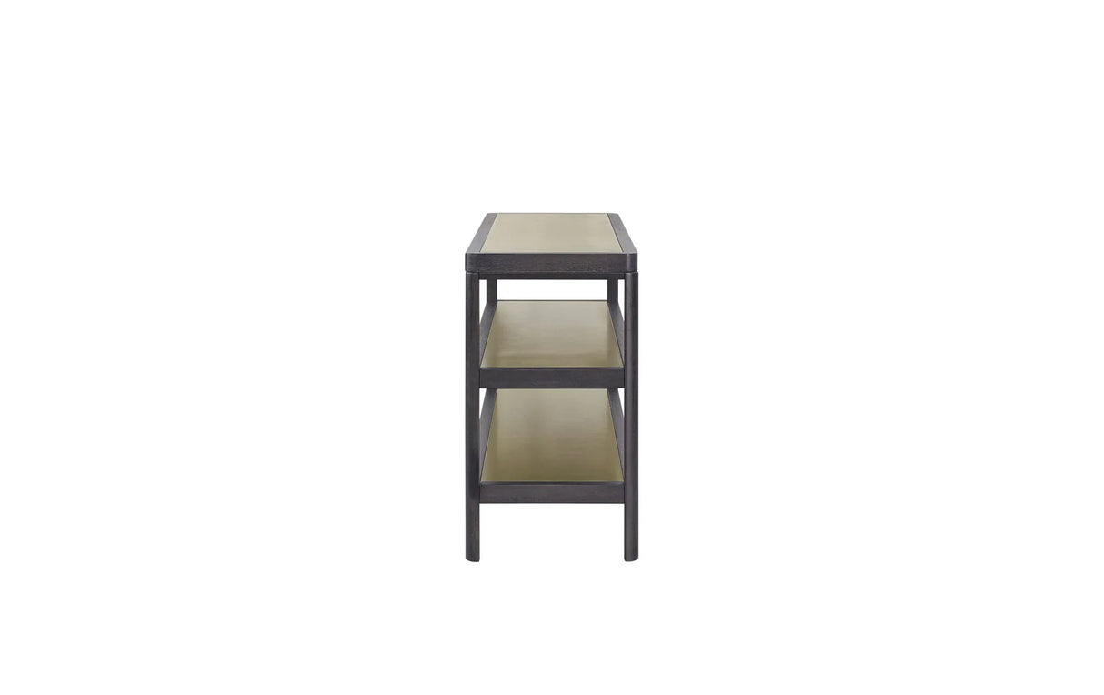 Console Table With Metal Insets - Black - Furniture Home Direct