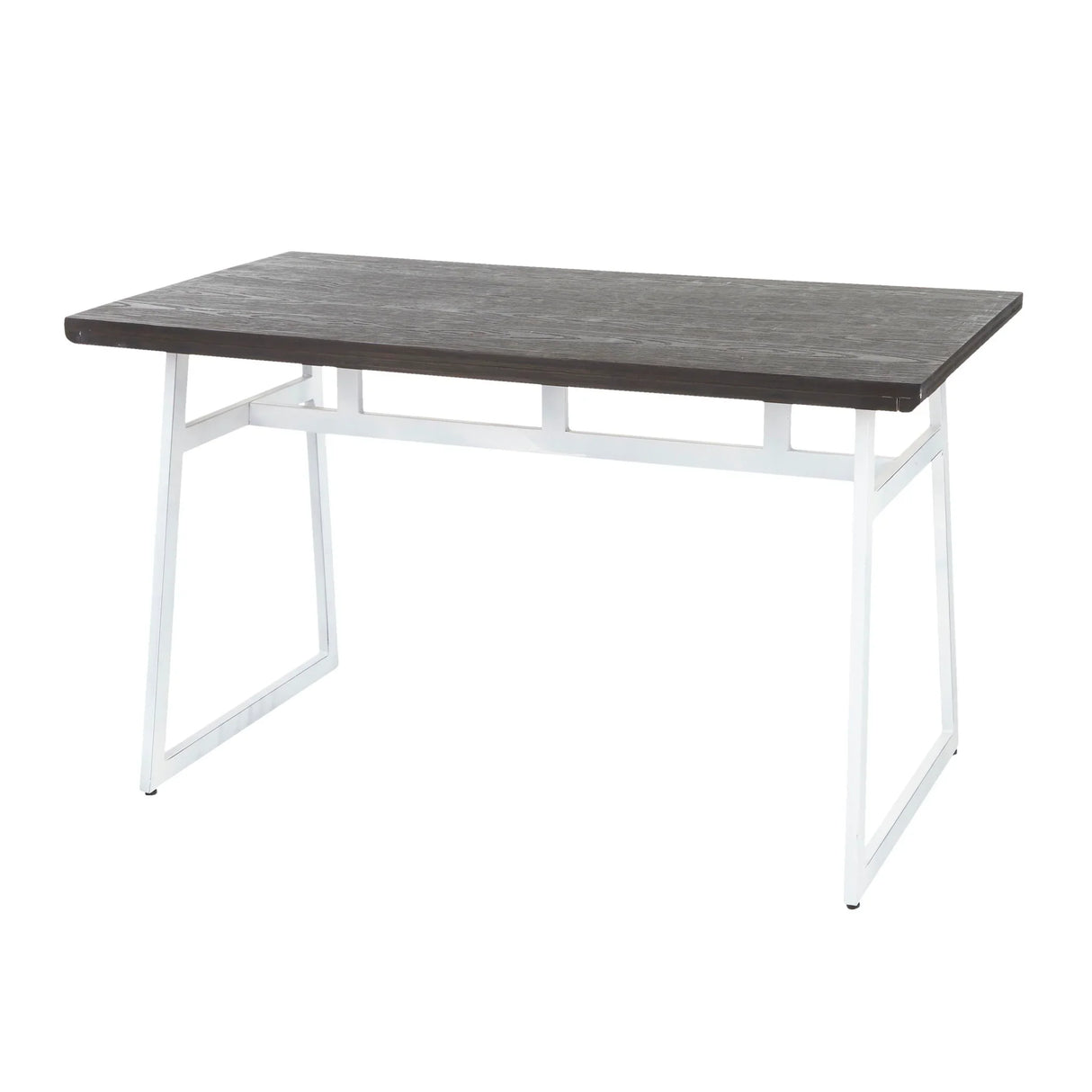 Geo - Industrial Dining Table - Vintage White / Espresso - Furniture Home Direct