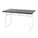 Geo - Industrial Dining Table - Vintage White / Espresso - Furniture Home Direct