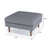 Amber - Square Upholstered Ottoman Linen - Furniture Home Direct