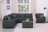 Hannah - Sectional Sofa With Ottoman - Dark Gray - Furniture Home Direct