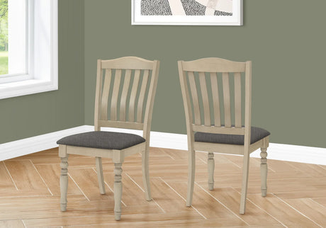 Dining Chair, Upholstered, Side, Transitional (Set of 2) - Gray - Furniture Home Direct