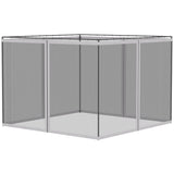 Outsunny - 10' x 13' Replacement Mesh Sidewall Netting For Patio Gazebos And Canopy Tents With Zippers (Sidewall Only) - White - Furniture Home Direct