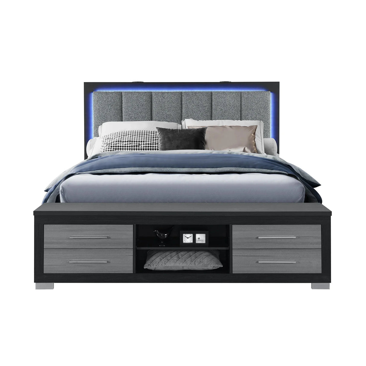 Messa - Bed With Storage Features And LED Lighting - Furniture Home Direct