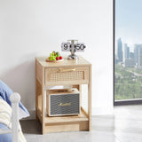 15.75" Rattan End Table With Drawer, Modern Nightstand, Side Table For Living Room, Bedroom - Furniture Home Direct